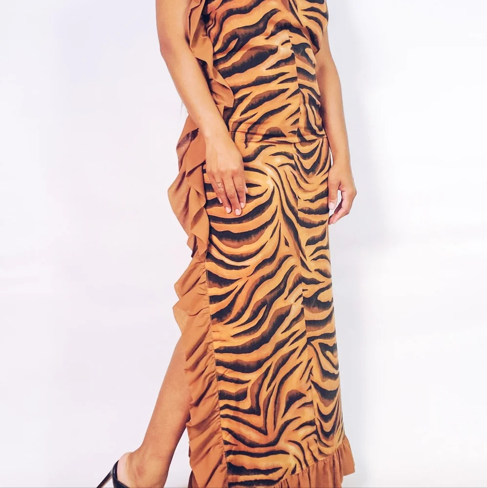 🚫SOLD🚫Tiger Print Maxi Dress - Picture 5 of 12